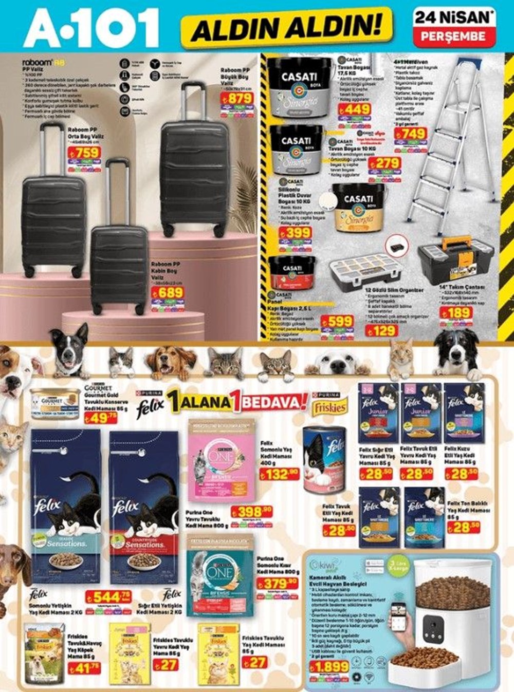 A101'de bu hafta yok yok! A101 aktüel katalog 24 Nisan: A101 marketlerde mesken gereçleri, beyaz eşya, dokuma eserleri, oyuncaklar, mobilya çeşitleri 82 GGhQYTjUoESSmafIMeP Ug