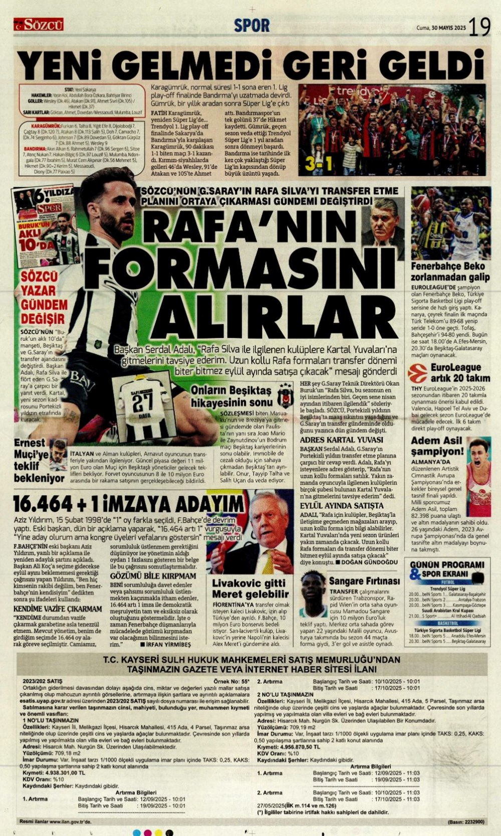 "İlkay sürprizi" (30 Mayıs 2025 spor manşetleri) - 18
