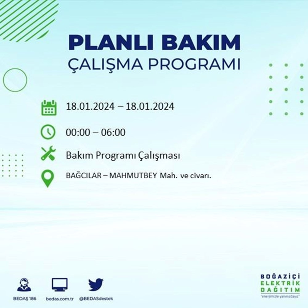 İstanbul'un 17 ilçesinde elektrik kesintisi: Elektrikler ne zaman gelecek? (18 Ocak BEDAŞ kesinti programı) - 10