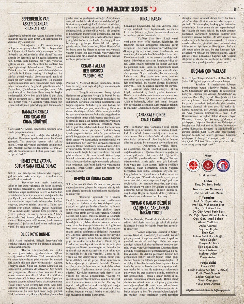Çanakkale'de 18 Mart'a özel "Gelibolu Gazetesi" yayımlandı - 3