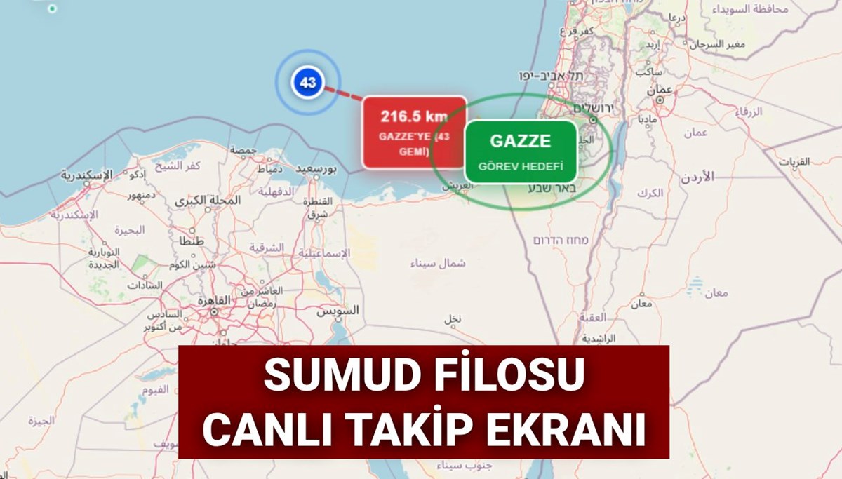 Sumud filosu canlı takip ekranı: Sumud filosu nerede, Gazze'ye ne zaman varacak?