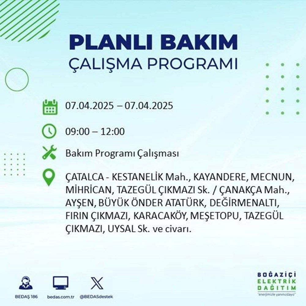 İstanbul'un 21 ilçesinde elektrik kesintisi: Elektrikler ne vakit gelecek? 9 saat sürecek (7 Nisan BEDAŞ kesinti programı) 91 GQiTB1 X6UOOyfETKrXKHw