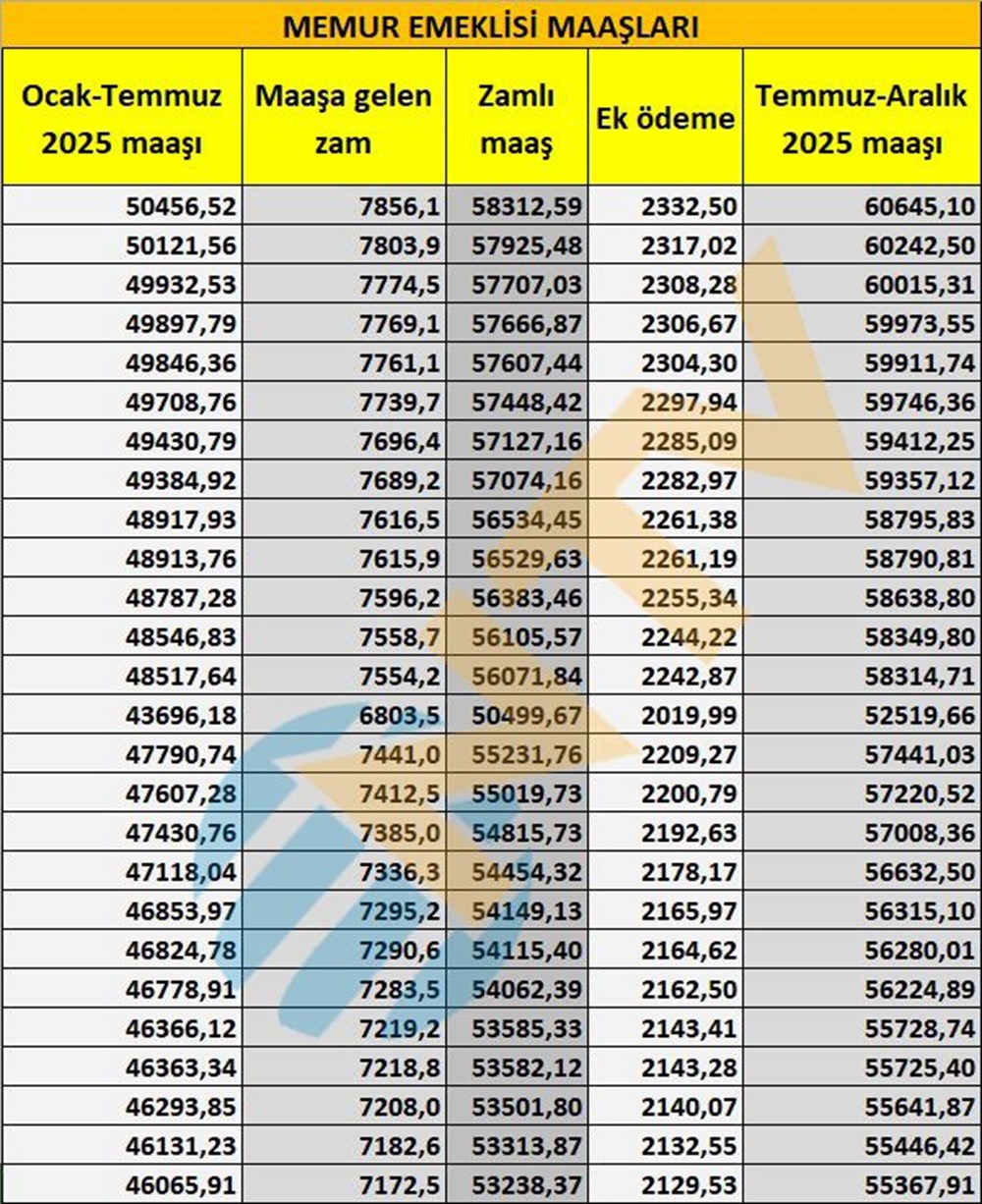 Memur ve memur emeklisi maaşları belli oldu... Kuruşu kuruşuna hesapladık - 16