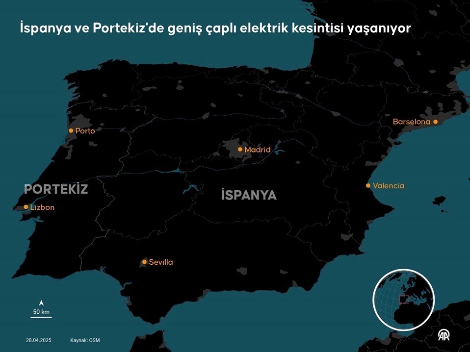 Elektrik kesintisinden etkilenen bölgeler