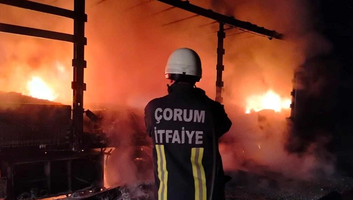 TIR'ın dorsesi alev alev yandı