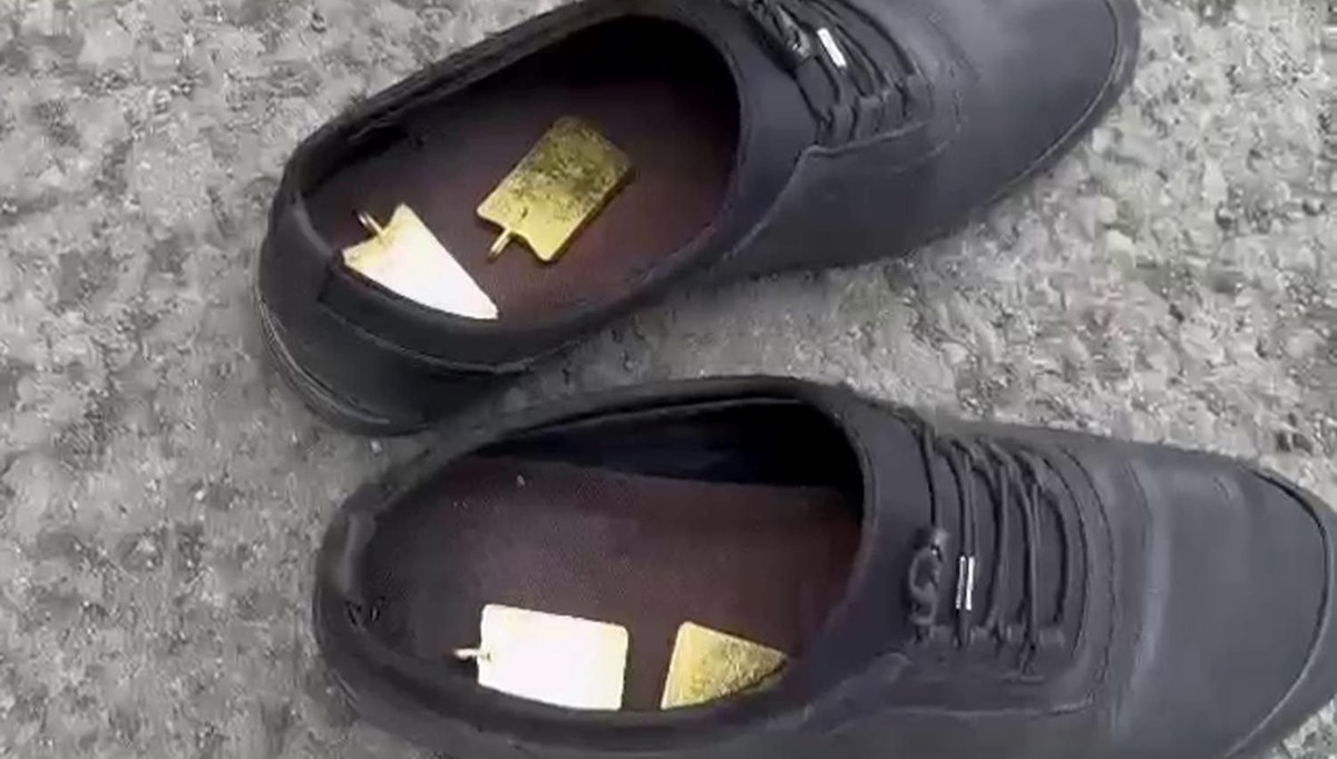 Ayakkabılardan 3,5 milyon liralık kaçak külçe altın çıktı