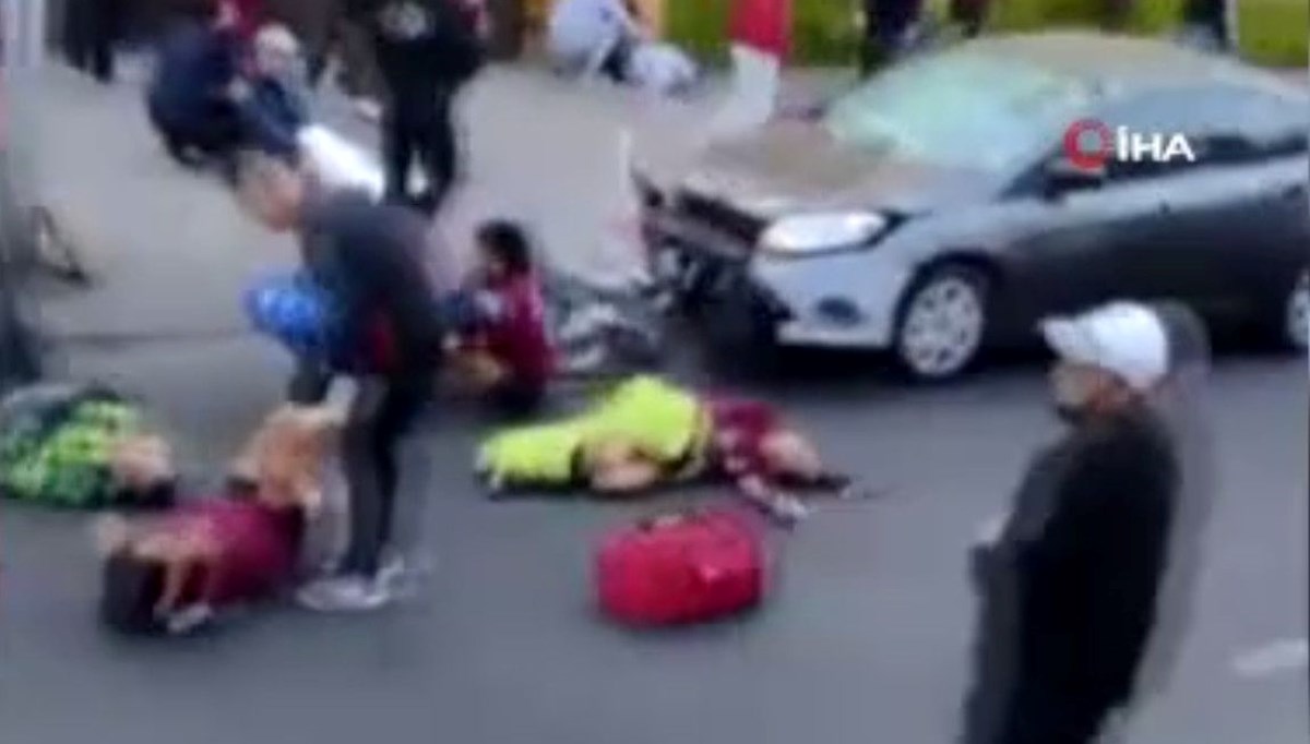 Sarhoş sürücü bisikletli grubun arasına daldı: 12 yaralı