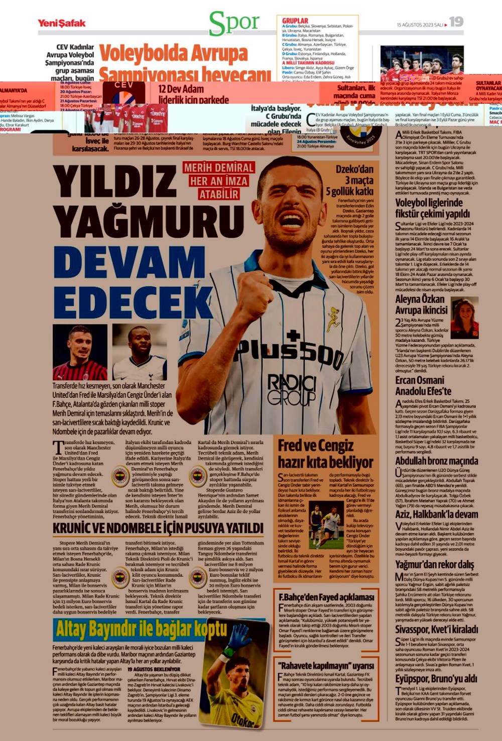 "Aslan'ın tur günü" | 15 Ağustos 2023 spor manşetleri - 20