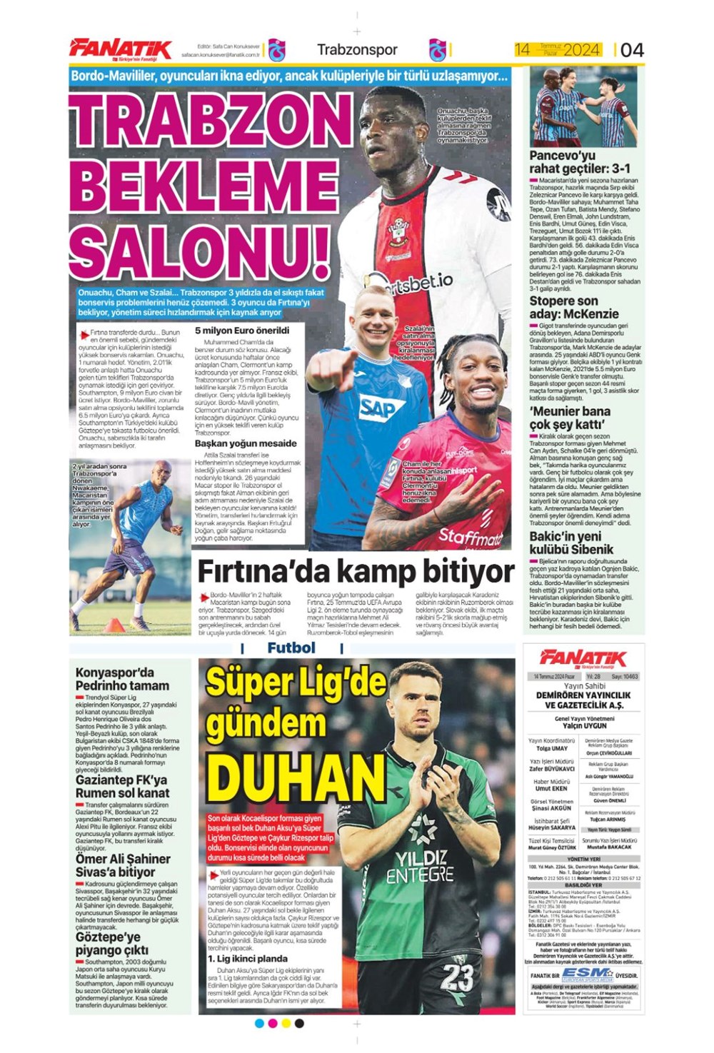 "Devlerle yarışa girdi: Hedef Felix" (14 Temmuz 2024 spor manşetleri) - 9