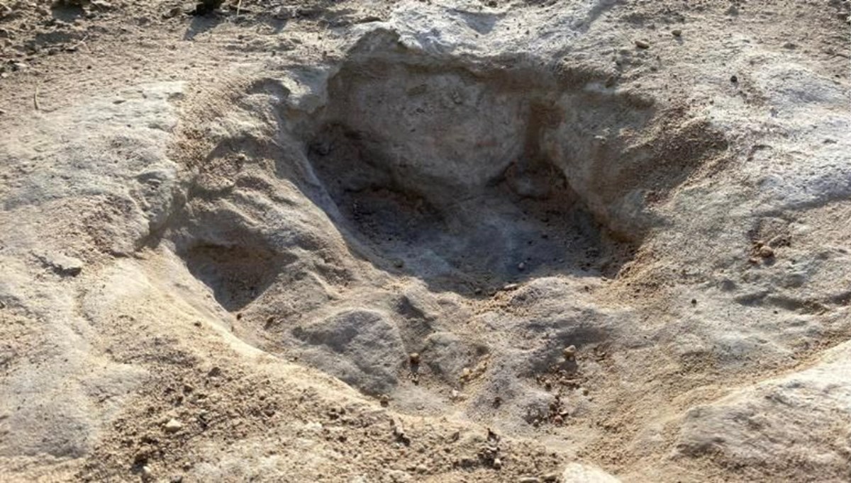 Sular çekilince 113 milyon yıl öncesine ait dinozor izleri ortaya çıktı