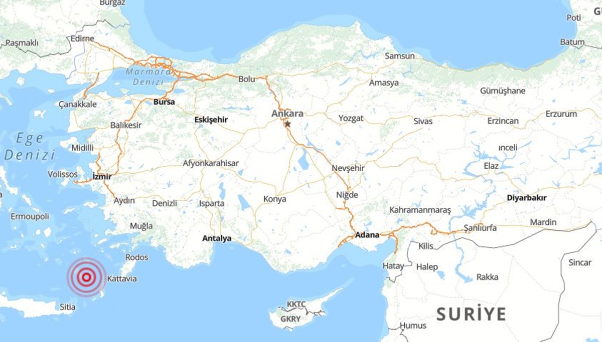 SON DAKİKA: Ege Denizi'nde 5,4 büyüklüğünde deprem