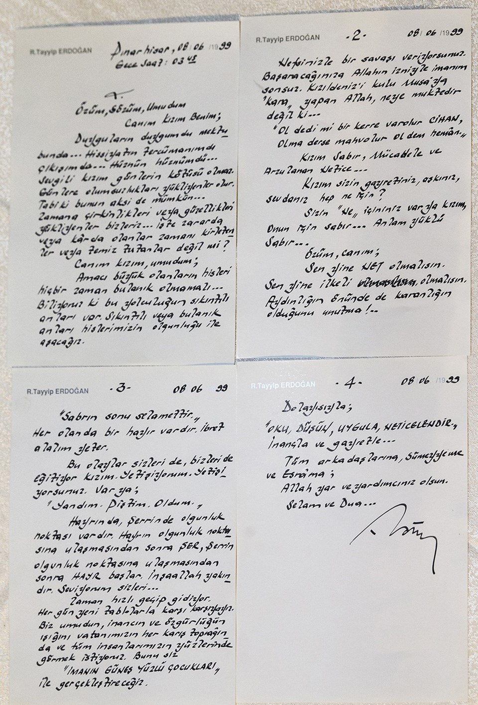 Erdoğan'ın 19 yıl önce yazdığı mektubu kızı Esra Albayrak paylaştı - 2