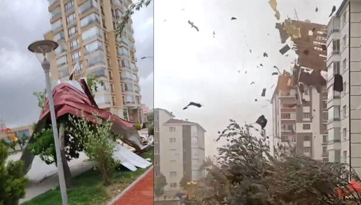 Ankara'da kuvvetli rüzgar ağaçları devirdi, çatıları uçurdu Ankara'da kuvvetli rüzgar ağaçları devirdi, çatıları uçurdu