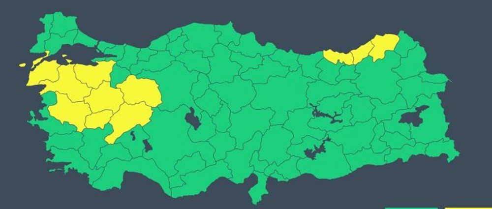 Meteoroloji'den 11 il için sarı kodlu uyarı (Bugün hava nasıl olacak?) - 4