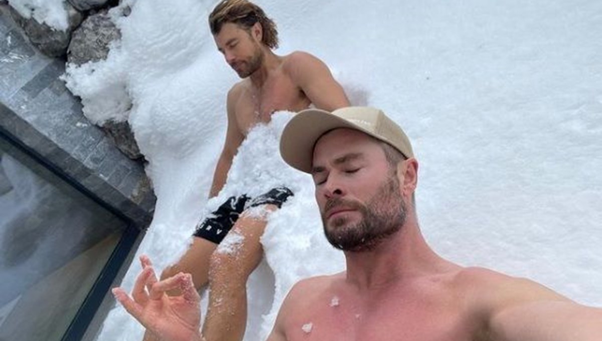 Chris Hemsworth'ten kar banyosu paylaşımı