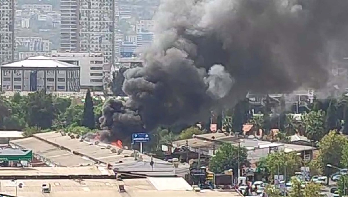 İzmir’de oto tamir dükkanında yangın İzmir’de oto tamir dükkanında yangın