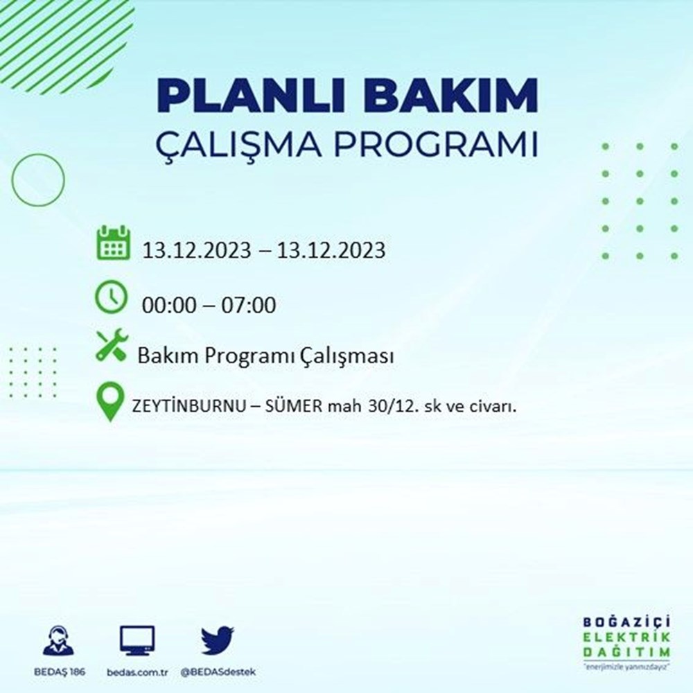 İstanbul'un 20 ilçesinde elektrik kesintisi: Elektrikler ne zaman gelecek? (13 Aralık BEDAŞ kesinti programı) - 40