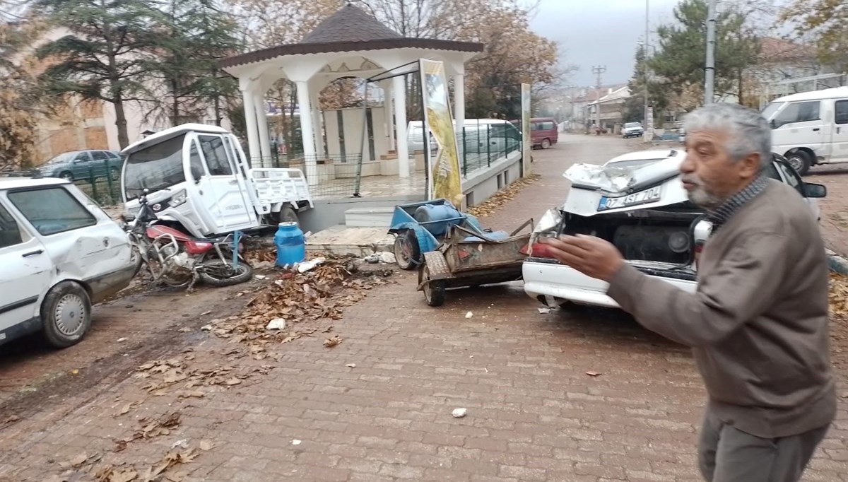 Freni boşalan kamyon ortalığı savaş alanına çevirdi