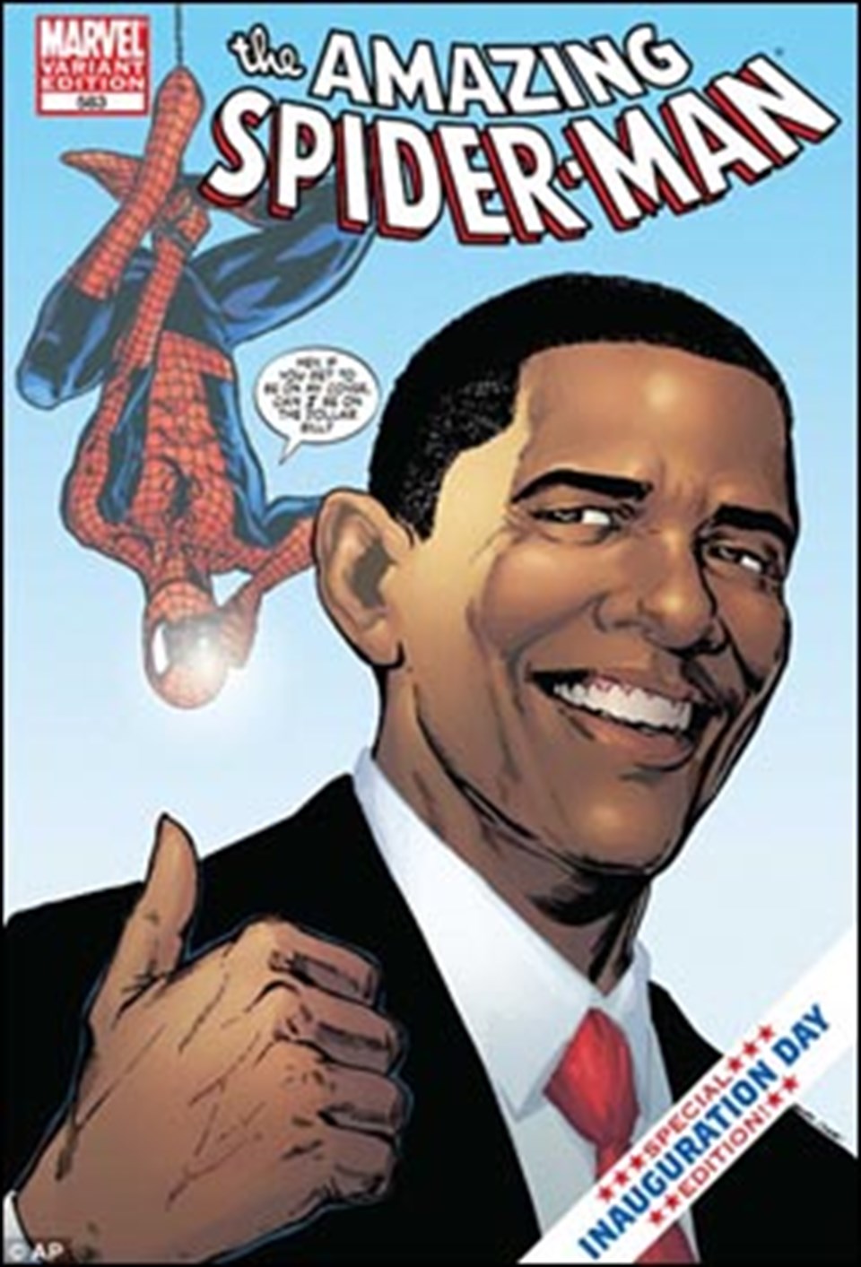 Obama ve Örümcek Adam el ele  - 1