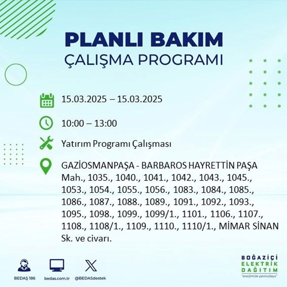 İstanbullular Alarmda: BEDAŞ'tan 8 Saatlik Kesinti Uyarısı! Sular Ne Zaman Durulacak? (15 Mart Kesinti Rehberi) 103 HSJLYSLG1kKBGePCuBncdw
