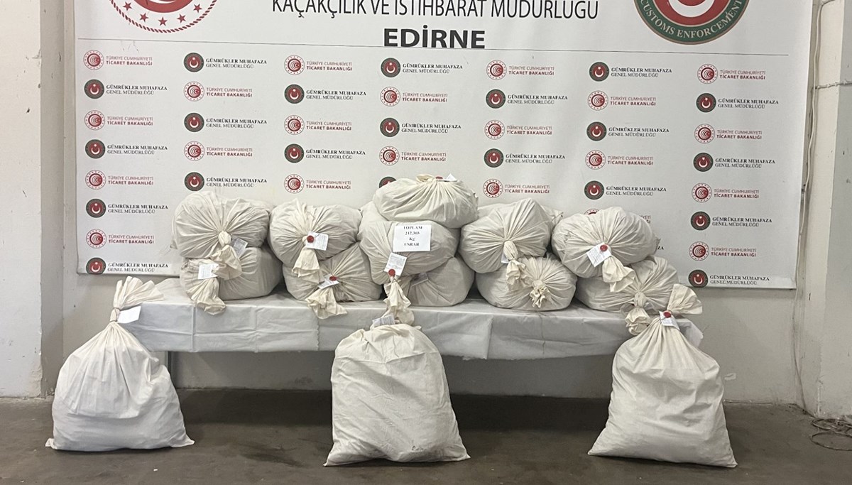 Kapıkule'de 212 kilo uyuşturucu ele geçirildi