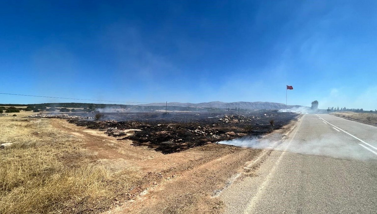 Isparta'da çıkan anız yangını büyümeden söndürüldü