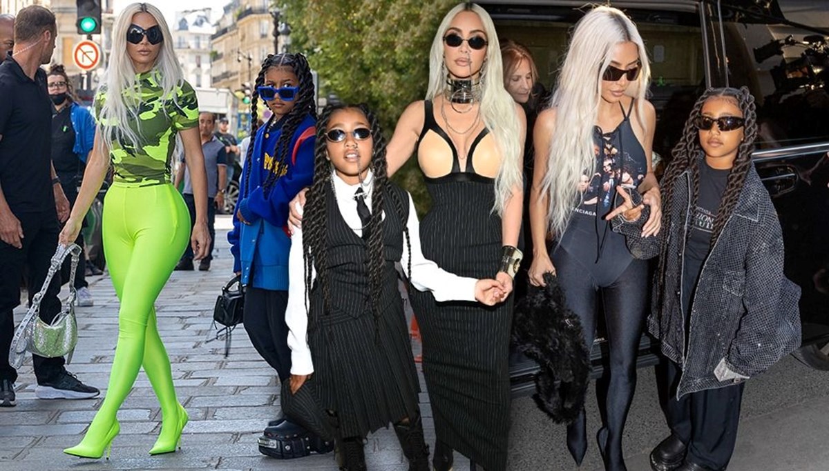 Kim Kardashian ve kızı North West’in Paris Moda Haftası stilleri