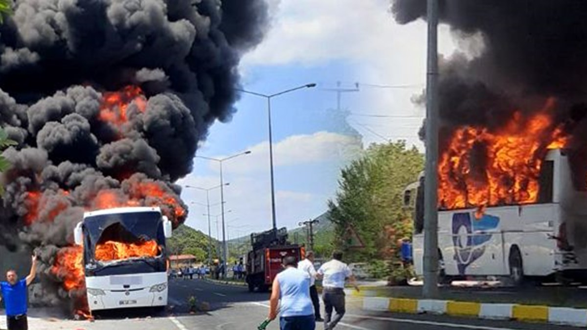 Balikesir De Yolcu Otobusunde Yangin Faciasi 5 Olu Ntv
