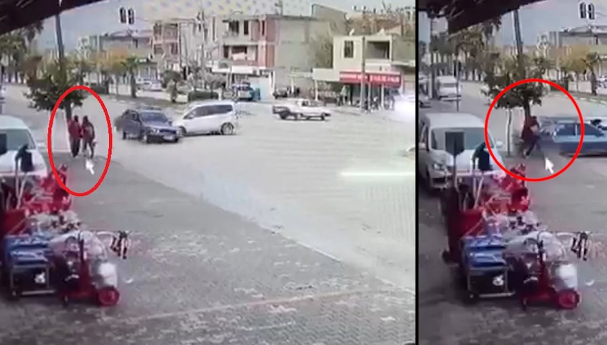 Kaldırımda servis bekleyen öğrenciler kazadan kıl payı kurtuldu