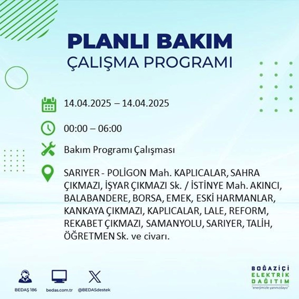 İstanbul'un 23 ilçesinde elektrik kesintisi: Elektrikler ne vakit gelecek? 9 saat sürecek (14 Nisan BEDAŞ kesinti programı) 160 HkHgwrmaTkOp6u r3bhSAg