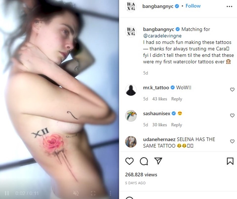 Selena Gomez ve Cara Delevingne aynı dövmeden yaptırdı - 2