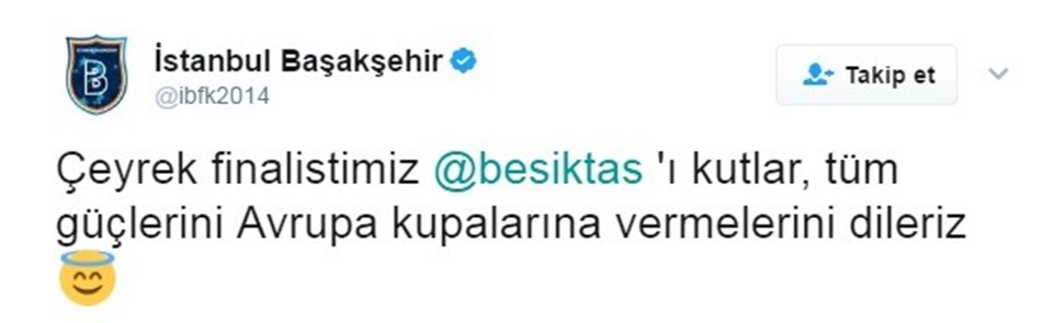 Medipol Başakşehir'den esprili tebrik - 1