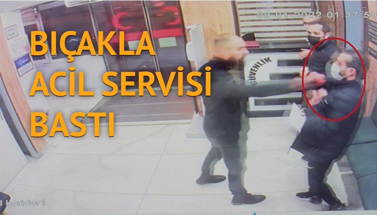 Bıçaklı saldırgan doktoru yumrukladı