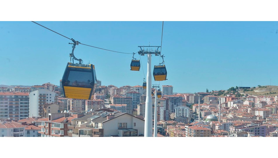 Ankara'da teleferik hattında bakım çalışması