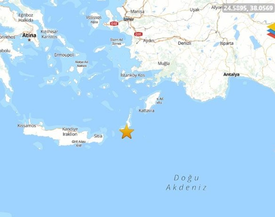 Akdeniz'de 6 büyüklüğünde deprem - 1