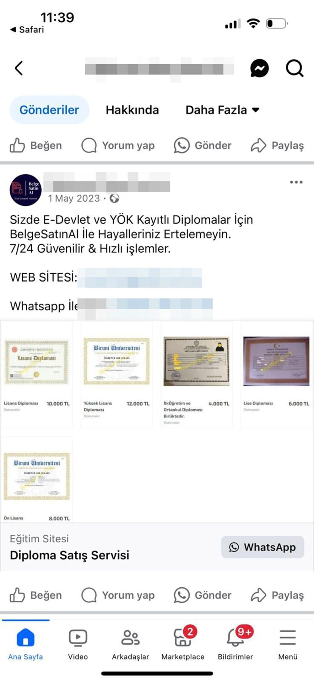 Sosyal medyada 25 bin liraya sahte lisans diploması: “KPSS’ye
gir, vize başvurusu yap” reklamıyla müşteri arıyorlar - 4