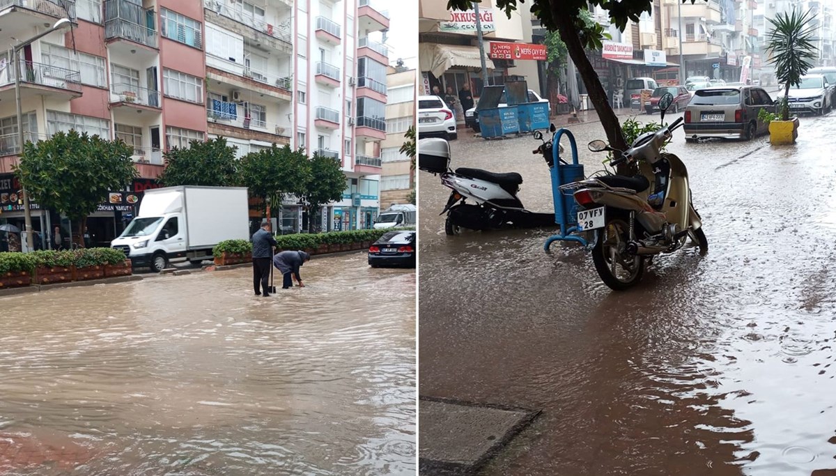 Antalya'da sağanak: Ev ve iş yerlerini su bastı