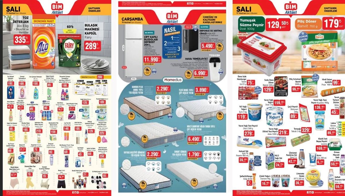 BİM 17-18 Haziran aktüel ürün kataloğu yayımlandı: BİM marketkere bu hafta; Yatak çeşitleri, hava temizleyici, buzdolabı ve su arıtma cihazı geliyor