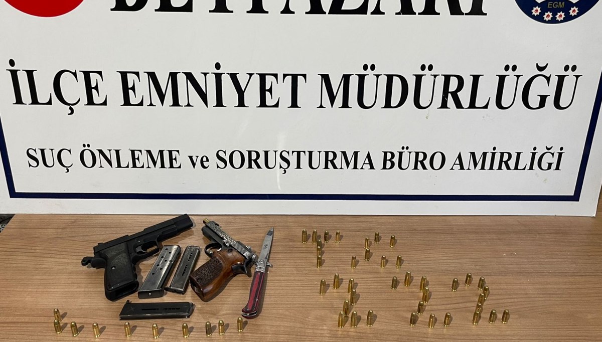 Durdurulan otomobilde 2 tabanca ele geçirildi