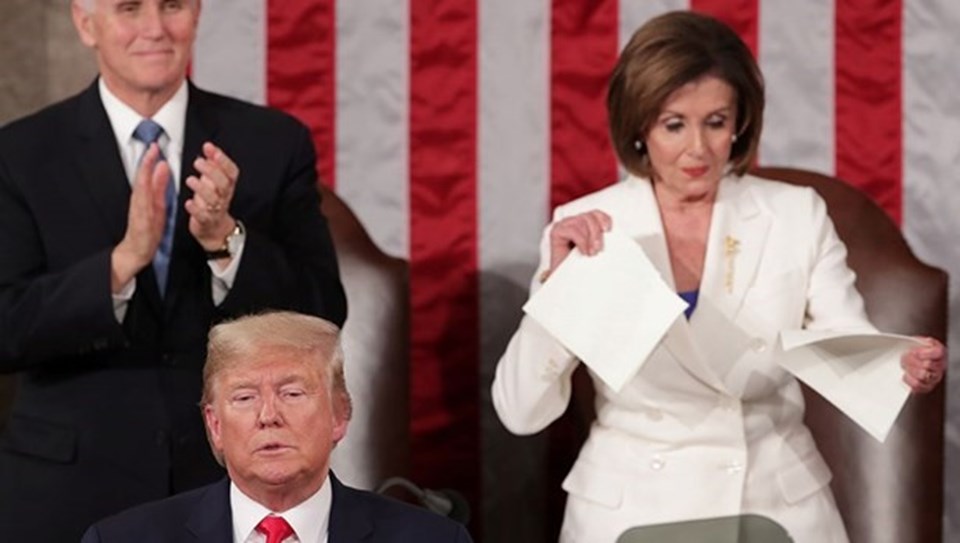 Trump, seçimden önceki son 'Birliğin Durumu' konuşmasını yaptı: Pelosi konuşma metnini yırttı - 4