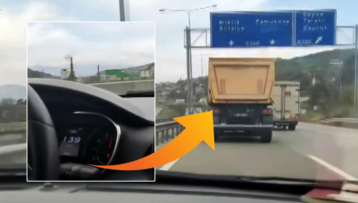 Trafiği birbirine katan kamyona para cezası