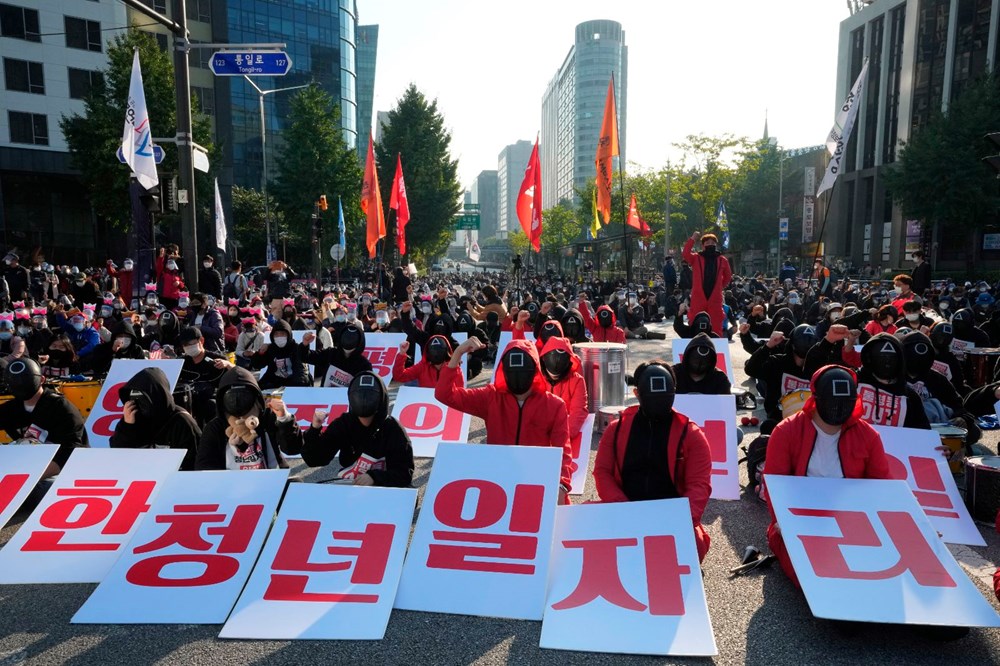 Squid Game Güney Kore’deki sendikalara ilham verdi 80 bin Squid Game Güney Kore’deki sendikalara ilham verdi 80 bin