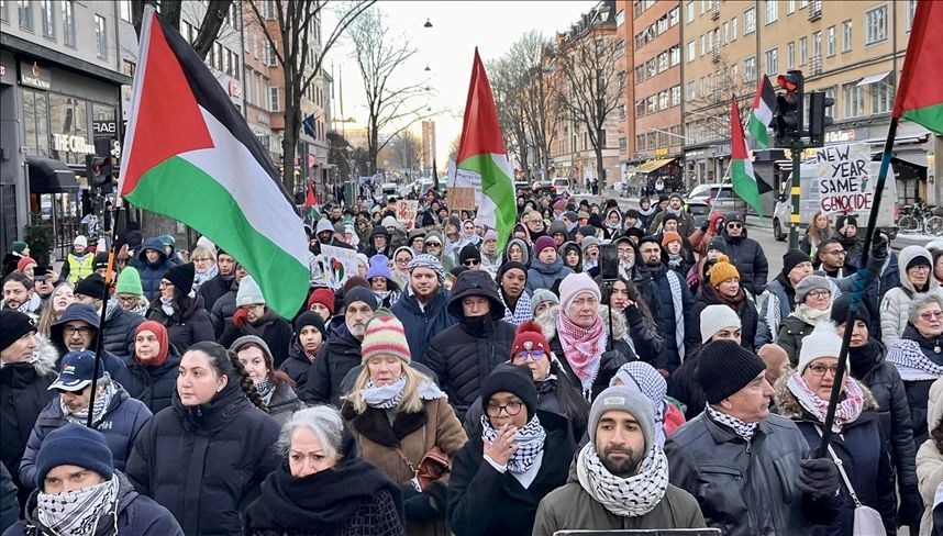 İsveç'te İsrail protestosu: Soykırımı derhal durdurun!