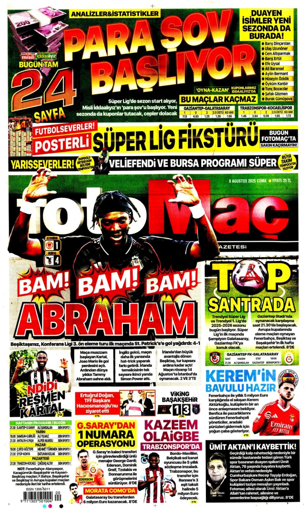 "Gidenin yeri dolmadı" (8 Ağustos spor manşetleri) - 5