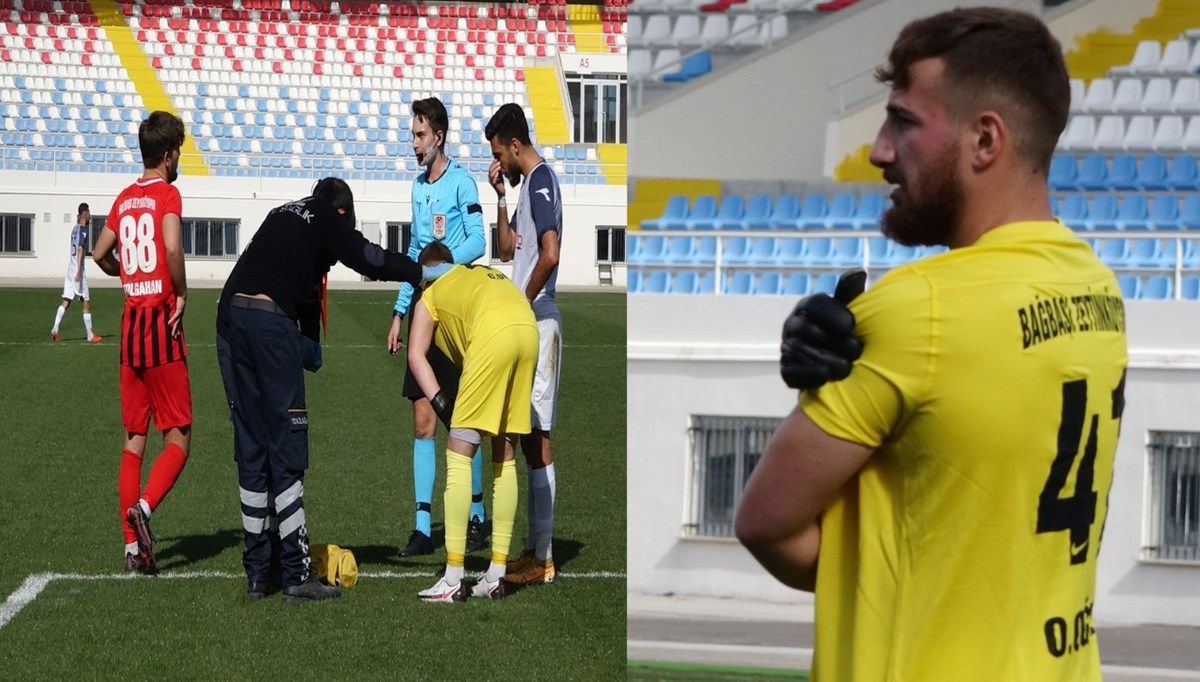 Maç sırasında kaleciyi arı soktu