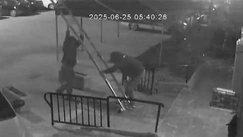 Merdivenli hırsızlar kamerada: Altınları ve dolarları alıp kaçtılar