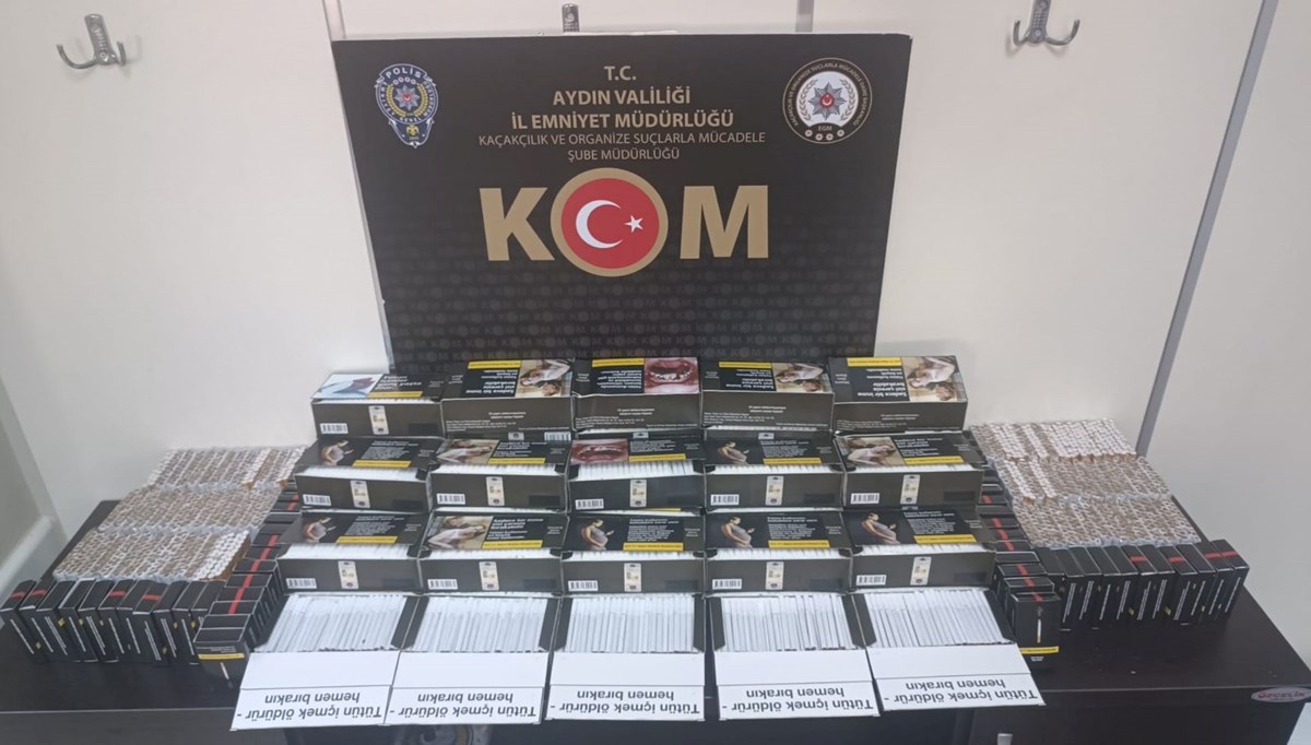 Aydın'da binlerce adet makaron ele geçirildi