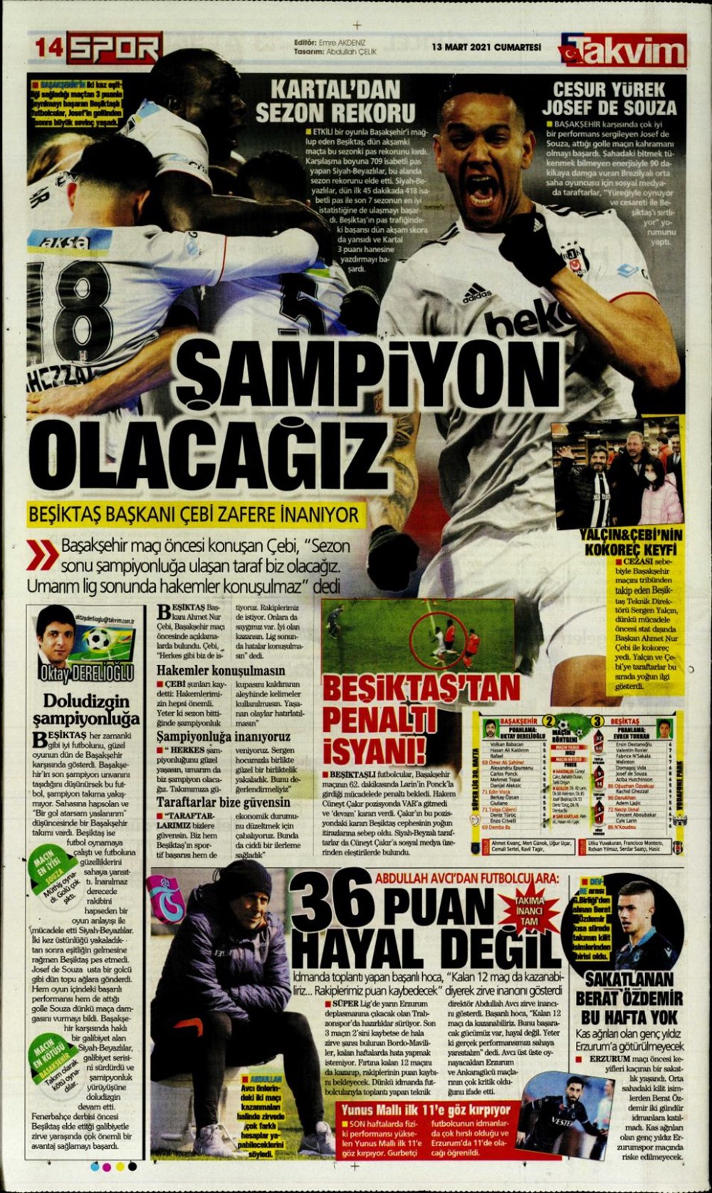 Günün spor manşetleri (13 Mart 2021) - 19