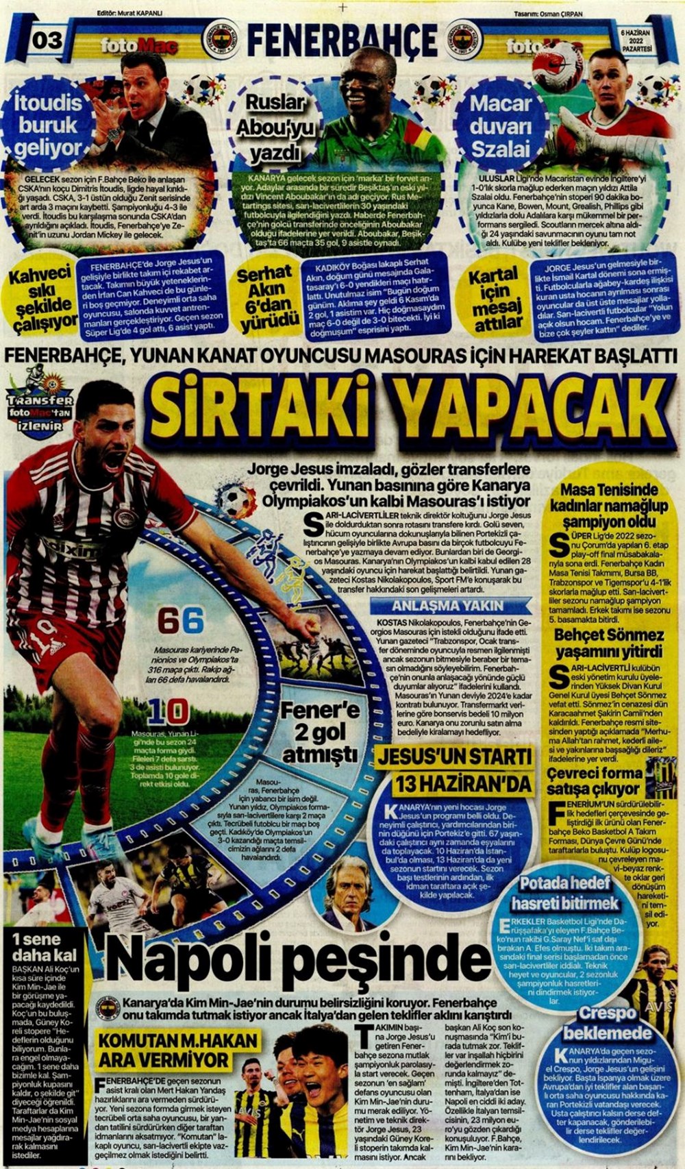 Günün spor manşetleri (6 Haziran 2022) - 13