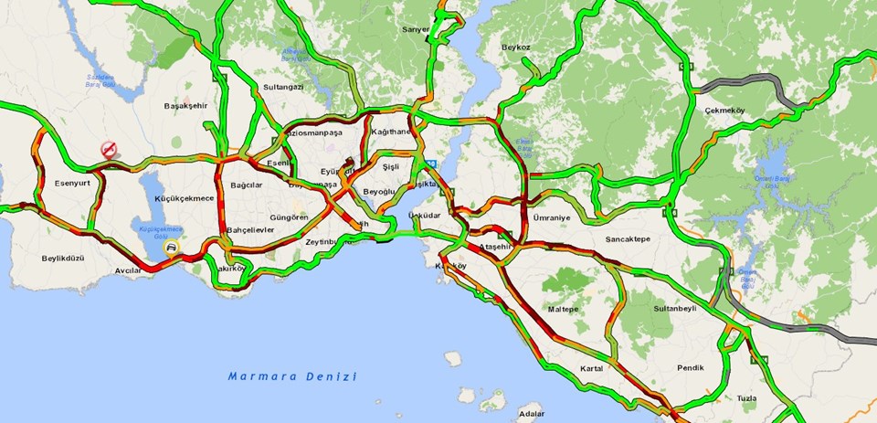 İstanbul'da trafik yoğunluğu yüzde 74'e ulaştı - 1